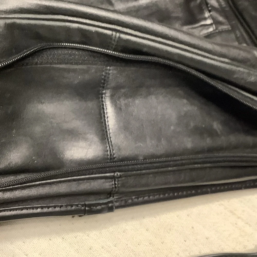 Tumi Black Leather Messenger Bag